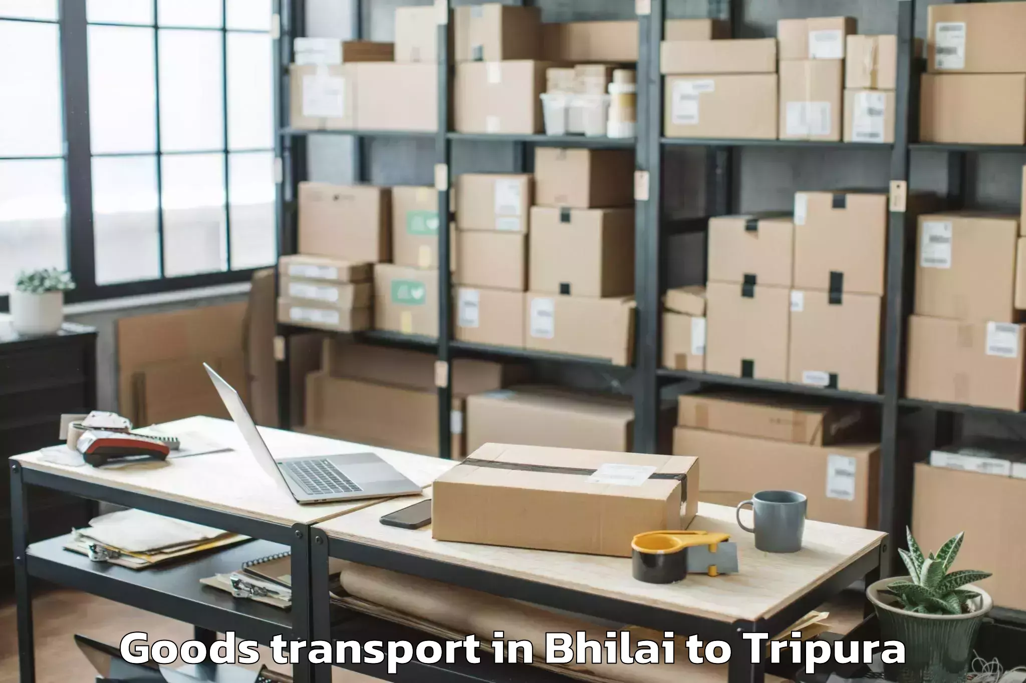 Trusted Bhilai to Kamalpur Airport Ixq Goods Transport